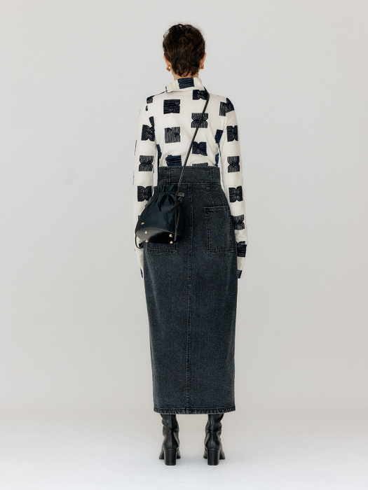 Eenk Verosa Logo Pattern Turtleneck Top - Ivory/Black