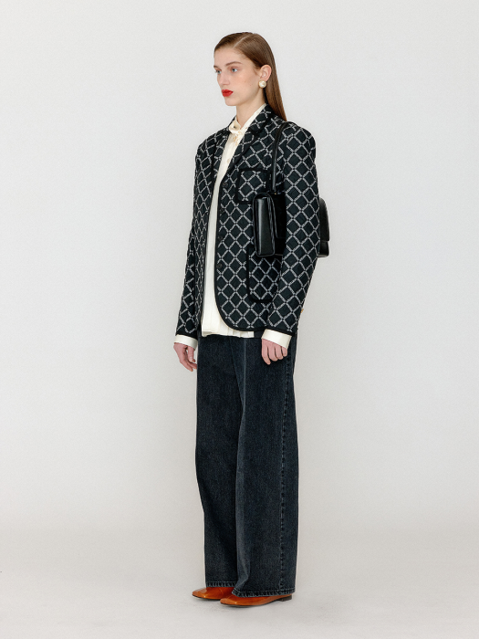 Eenk Vintery Single-Breasted Blazer - Black/White