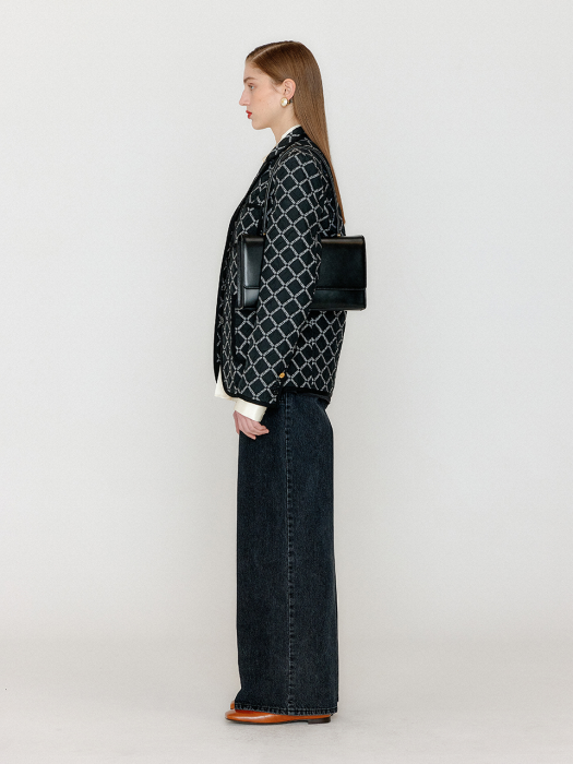 Eenk Vintery Single-Breasted Blazer - Black/White