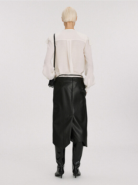 [recto] VALERI RUFFLED BLOUSE (IVORY)