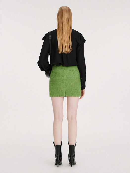 [recto] VALERI RUFFLED BLOUSE (BLACK)