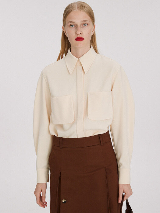 [recto] POINT POCKET SHIRT (LIGHT YELLOW)