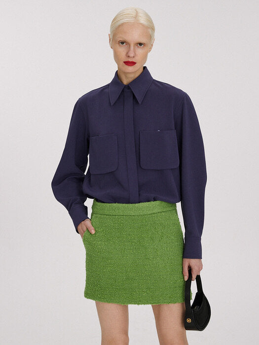 [recto] POINT POCKET SHIRT (VIOLET)
