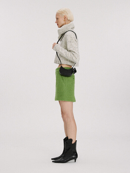 [recto] HOLIDAY BOUCLE MINI SKIRT (YELLOW GREEN)