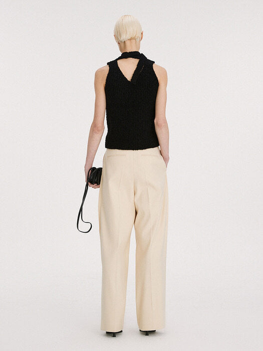 [recto] VIRGIN WOOL COTTON WIDE PANTS (LIGHT BEIGE)