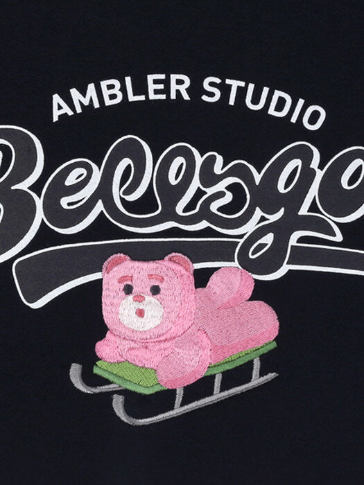 [ambler] Sled Belly Over fit Sweatshirt BMM201 (navy)