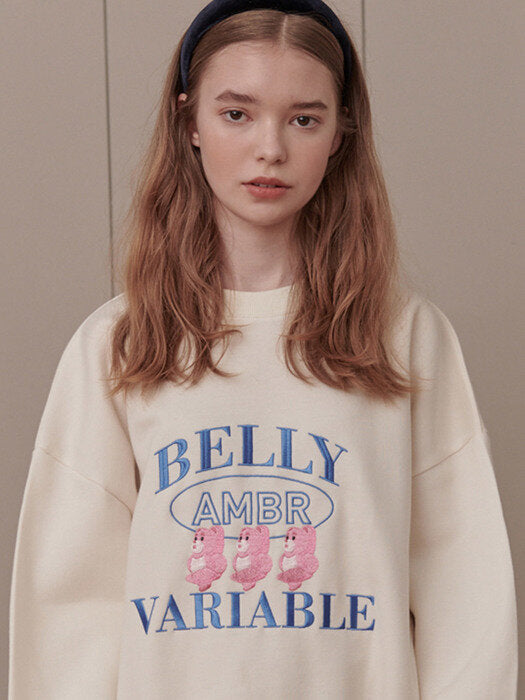 [ambler] Dance Belly Over fit Sweatshirt BMM202 (ivory)