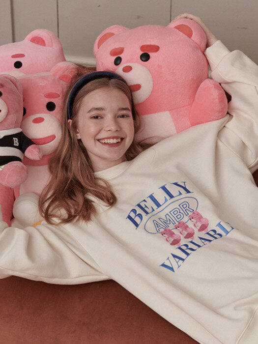 [ambler] Dance Belly Over fit Sweatshirt BMM202 (ivory)