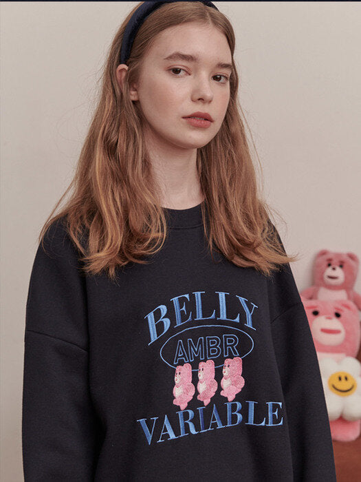 [ambler] Dance Belly Over fit Sweatshirt BMM202 (navy)