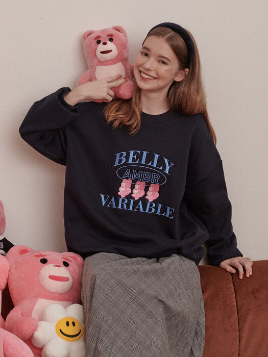 [ambler] Dance Belly Over fit Sweatshirt BMM202 (navy)