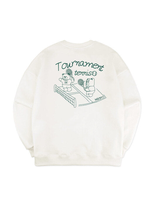 [ambler] Tennis Belly Over fit Sweatshirt BMM203 (ivory)
