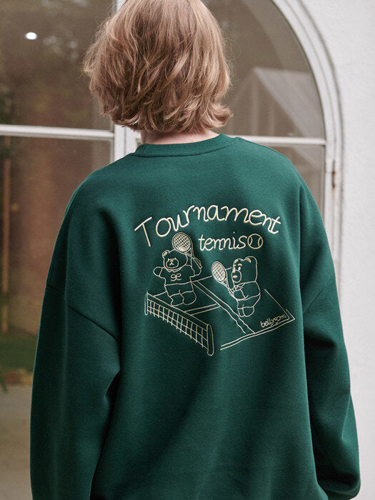 [ambler] Tennis Belly Over fit Sweatshirt BMM203 (green)