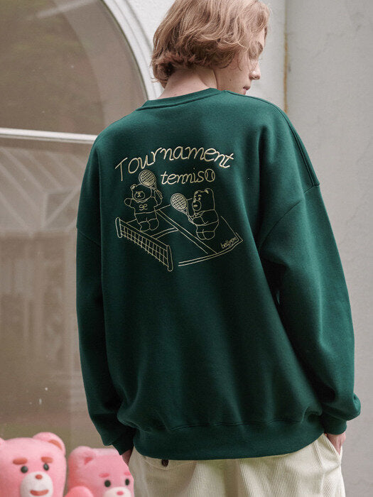 [ambler] Tennis Belly Over fit Sweatshirt BMM203 (green)