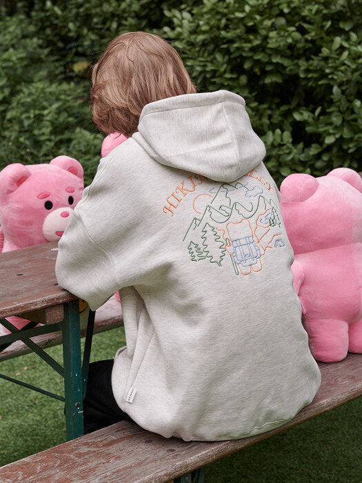 [ambler] Hiking Belly Over fit Hoodie BMM204 (oatmeal)