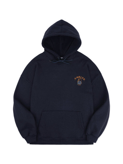[ambler] Hiking Belly Over fit Hoodie BMM204 (navy)