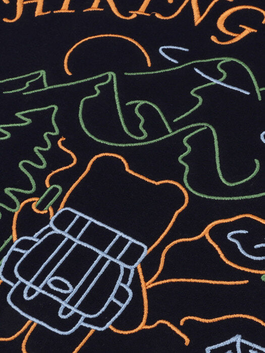 [ambler] Hiking Belly Over fit Hoodie BMM204 (navy)