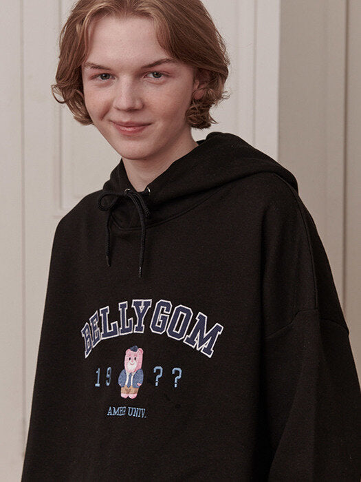 [ambler] Belly School Over fit Hoodie BMM206 (black)