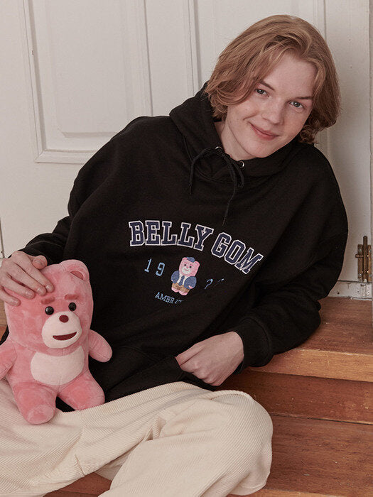 [ambler] Belly School Over fit Hoodie BMM206 (black)