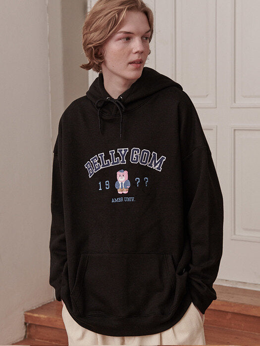 [ambler] Belly School Over fit Hoodie BMM206 (black)