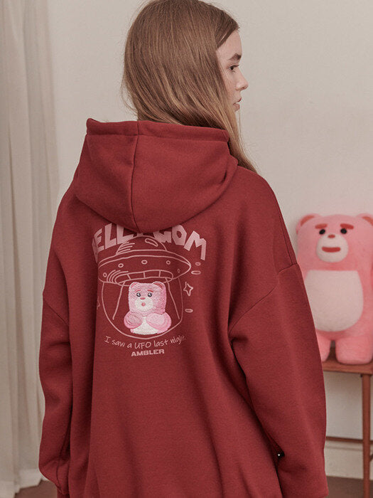 [ambler] UFO Belly Gom Over fit Hoodie BMM208 (burgundy)