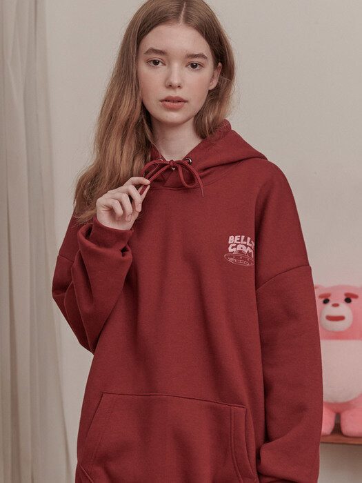 [ambler] UFO Belly Gom Over fit Hoodie BMM208 (burgundy)
