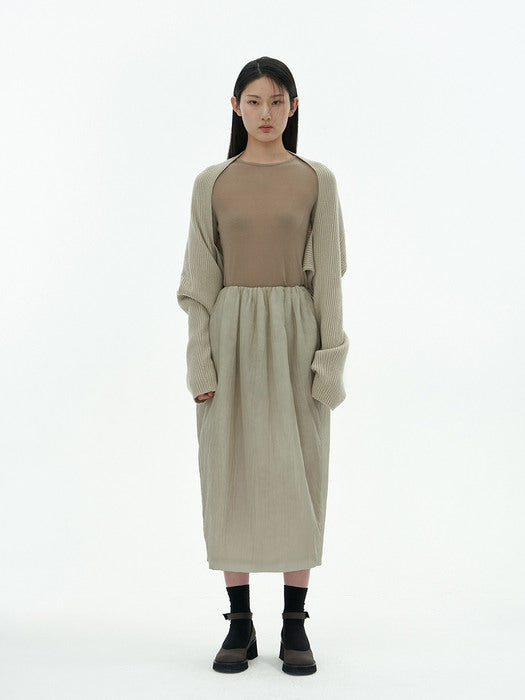 [amomento] RIBBED BOLERO/MUFFLER(3COLORS)