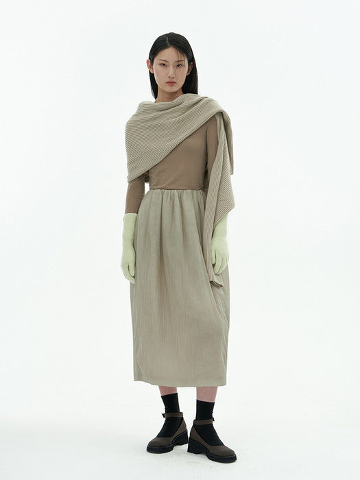 [amomento] RIBBED BOLERO/MUFFLER(3COLORS)