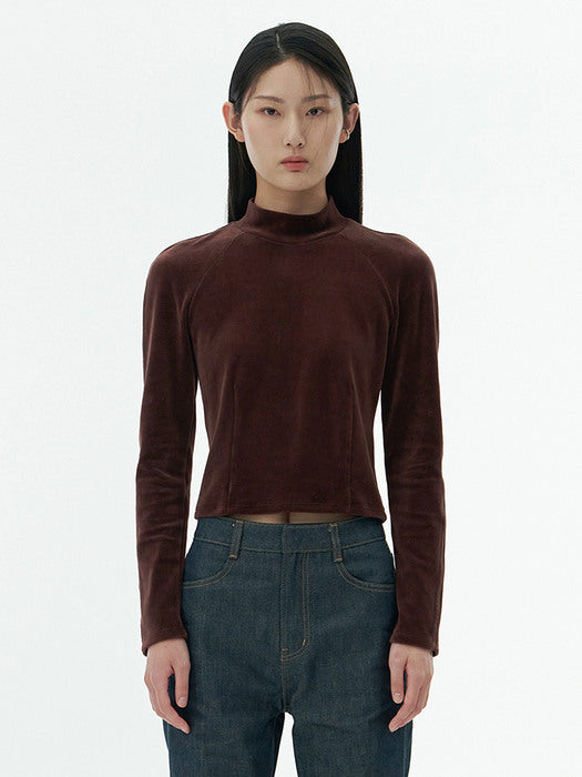 [amomento] VELOUR MOCK NECK LONG SLEEVE (3COLORS)
