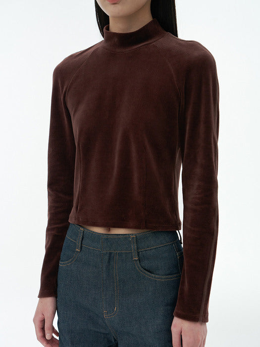 [amomento] VELOUR MOCK NECK LONG SLEEVE (3COLORS)