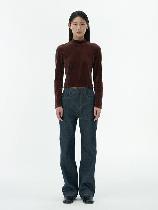 [amomento] VELOUR MOCK NECK LONG SLEEVE (3COLORS)