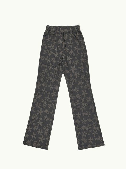 [amomento] FLOWER PRINT BANDING PANTS