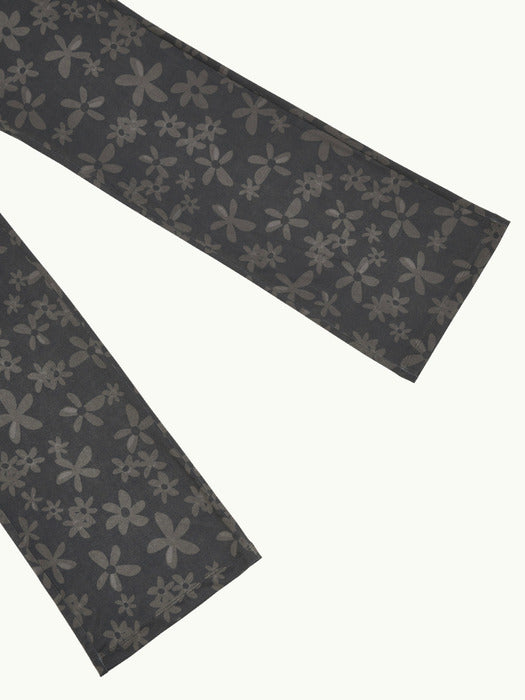 [amomento] FLOWER PRINT BANDING PANTS