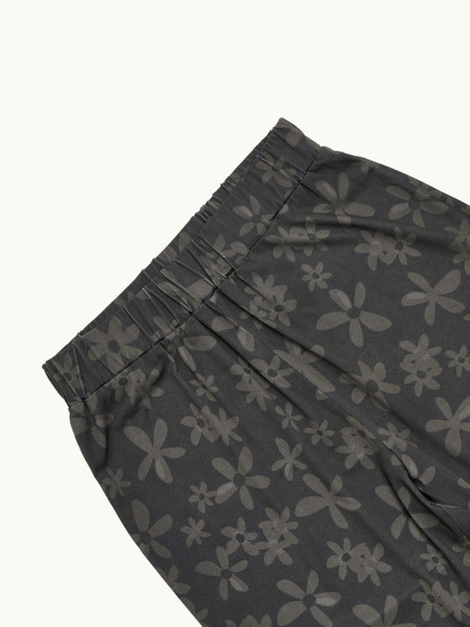 [amomento] FLOWER PRINT BANDING PANTS