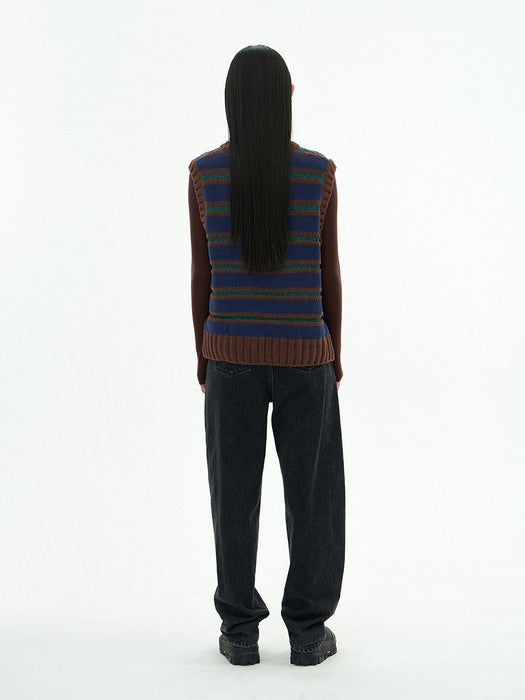 [amomento] VELVETY STRIPED VEST