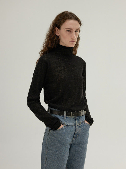 [moia] leather belt (black)