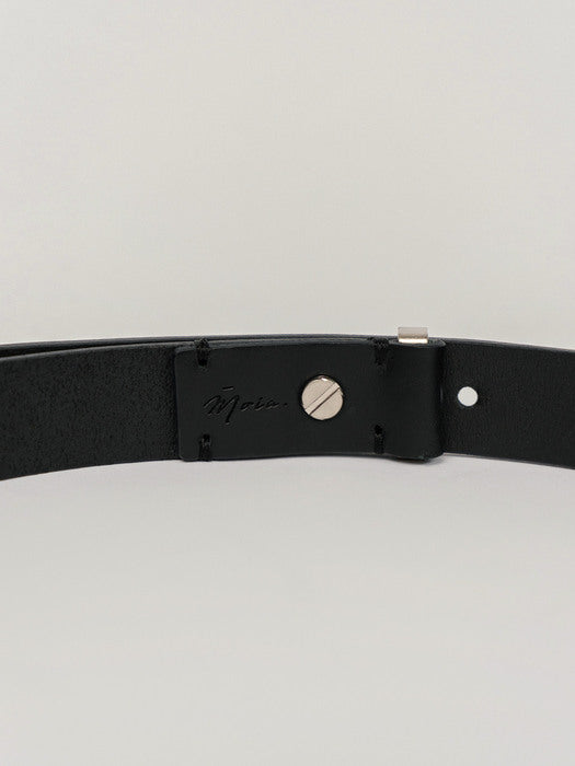 [moia] leather belt (black)