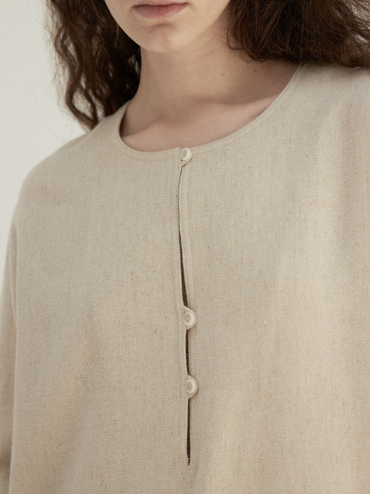 [moia] slit dress (natural)