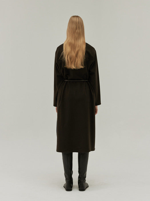 [moia] slit dress (deep brown)