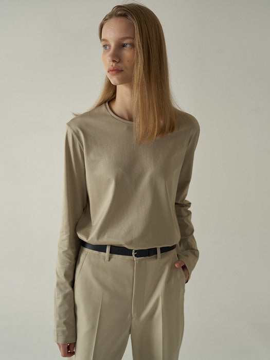 [facade pattern] Slip Knot Cotton Long-Sleeve Tee (4 colors)