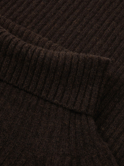 Cashmere Turtleneck Knit - Dark Brown