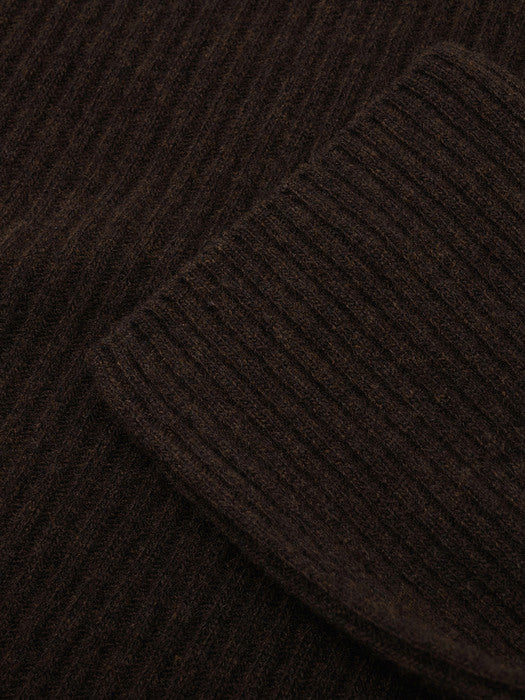 Cashmere Turtleneck Knit - Dark Brown