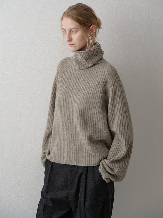 Cashmere Turtleneck Knit - Ash Grey