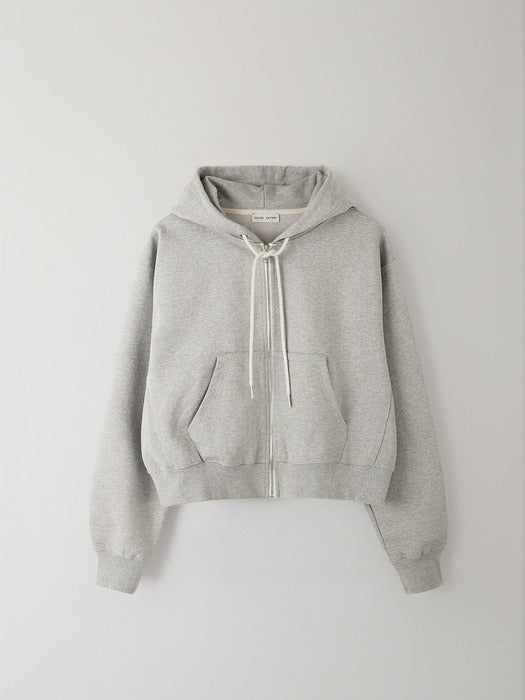 Facade Pattern French Zip-Up Hoodie grey
