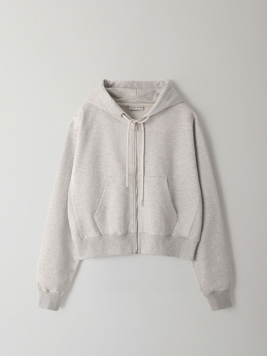 Facade Pattern French Zip-Up Hoodie oatmeal