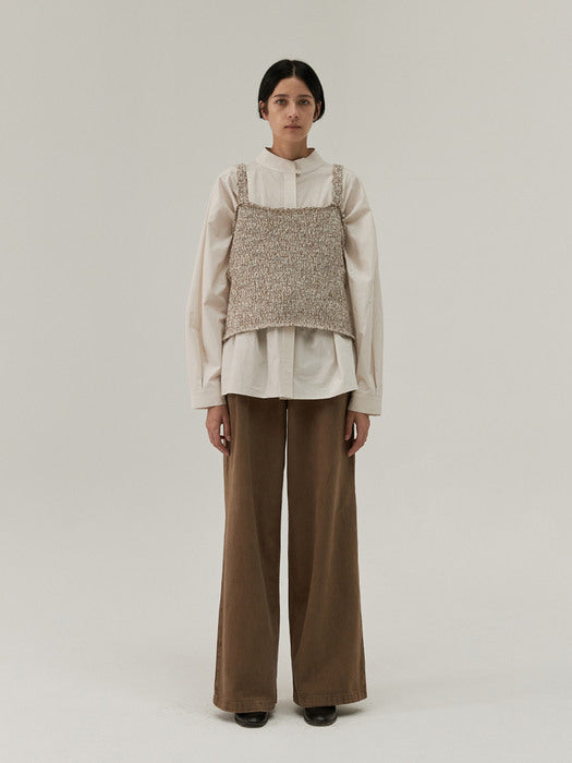 [moia] bubble knit vest (brown)