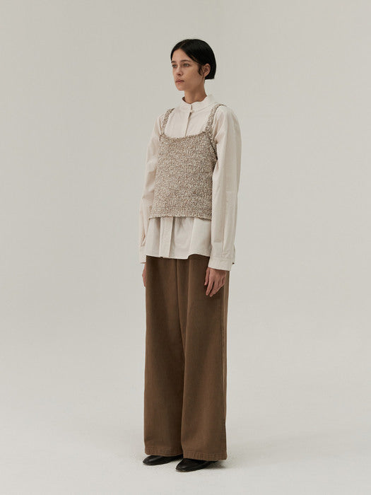 [moia] bubble knit vest (brown)