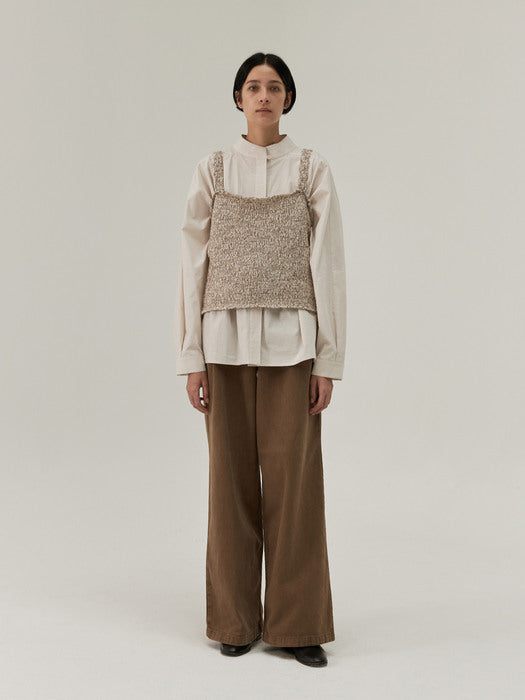 [moia] bubble knit vest (brown)