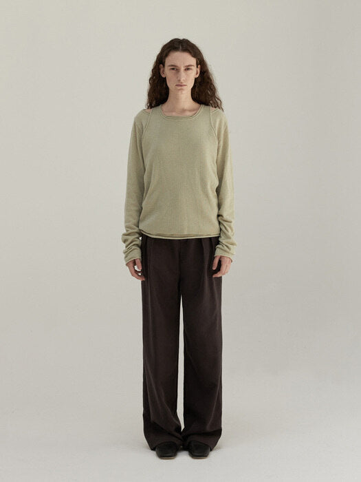 [moia] wool knit top (winter melon)