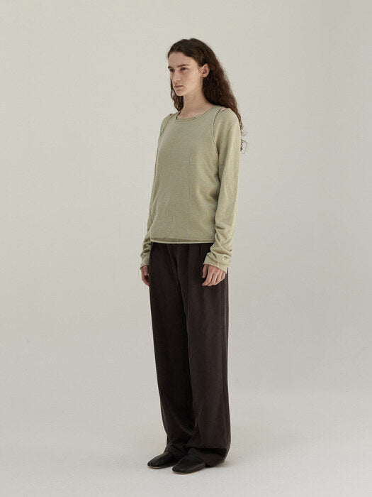 [moia] wool knit top (winter melon)