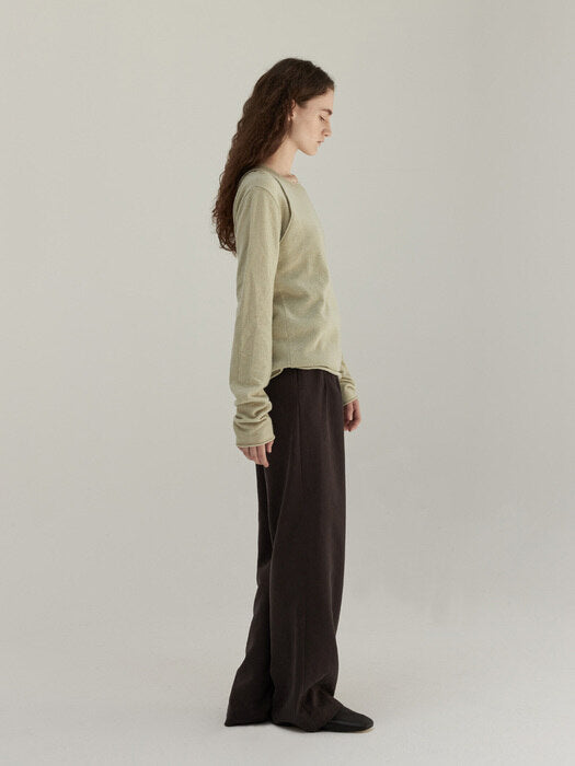 [moia] wool knit top (winter melon)